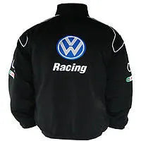 VW Volkswagen Racing Jacket Black with Blue Embroidery