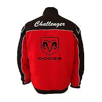 Dodge Challenger SCAT Racing Jacket Black and Red with White piping