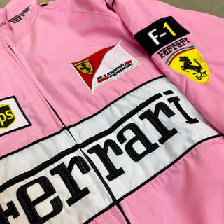 Vintage Pink Ferrari F1 Racing Jacket