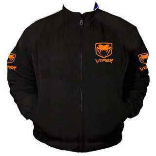 Viper Fangs Racing Jacket Black with Orange Embroidery