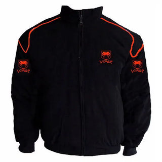 Viper Fangs Racing Jacket Black with Red Piping