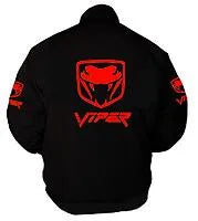 Viper Fangs Racing Jacket Black with Red Embroidery
