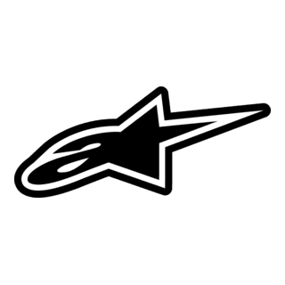 White Alpinestars logo on a black background