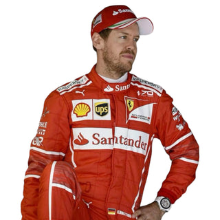Sebastian Vettel 2017 Team Ferrari Embroidery F1 Race Suit Replica