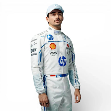 2025 Charles Leclerc Scuderia Ferrari White F1 Race Suit – Monaco GP - Rustle Racegear