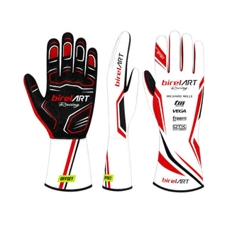 2026 Birel ART Racing Kart Gloves – Red & White - Rustle Racewear