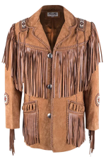Scully Bead Trimmed Boar Suede Coat - Brown