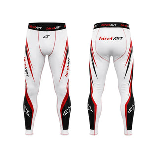 Birel ART Racing Base Layer Pants – White & Red - Rustle Racewear