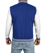 Mens Grey and Royal Blue Varsity Jacket - Letterman Style