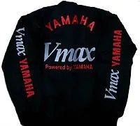Yamaha VMAX Motorcycle Jacket Black with Red Embroidery