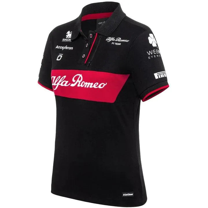 Alfa Romeo Racing F1 2023 Women's Team Polo Shirt - Black – Rustle Racewear