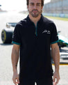 Aston Martin Cognizant F1 Kimoa Fernando Alonso Men's Lifestyle Polo-Shirt - Black - Rustle Racewears