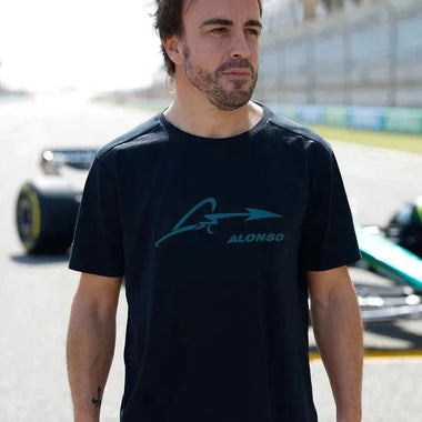 Aston Martin Cognizant F1 Kimoa Fernando Alonso Men's Lifestyle T-Shirt - Black - Rustle Racewears