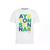 Ayrton Senna Men's Fanwear Graphic T-Shirt- White - Rustle Racewears