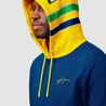 Ayrton Senna Men's Fanwear Stripe Hoody- Navy - Rustle Racewears