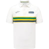 Ayrton Senna Men's Helmet Striped Polo Shirt - Rustle Racewears