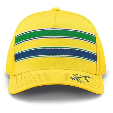 Ayrton Senna Stripe Baseball Hat - Yellow - Rustle Racewears
