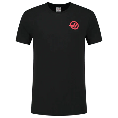 Haas Racing F1 Small Logo T-Shirt - Black/White - Rustle Racewears