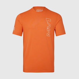 Orange Rustle Racewears Red Bull Racing Max Verstappen T-shirt with MV1 branding